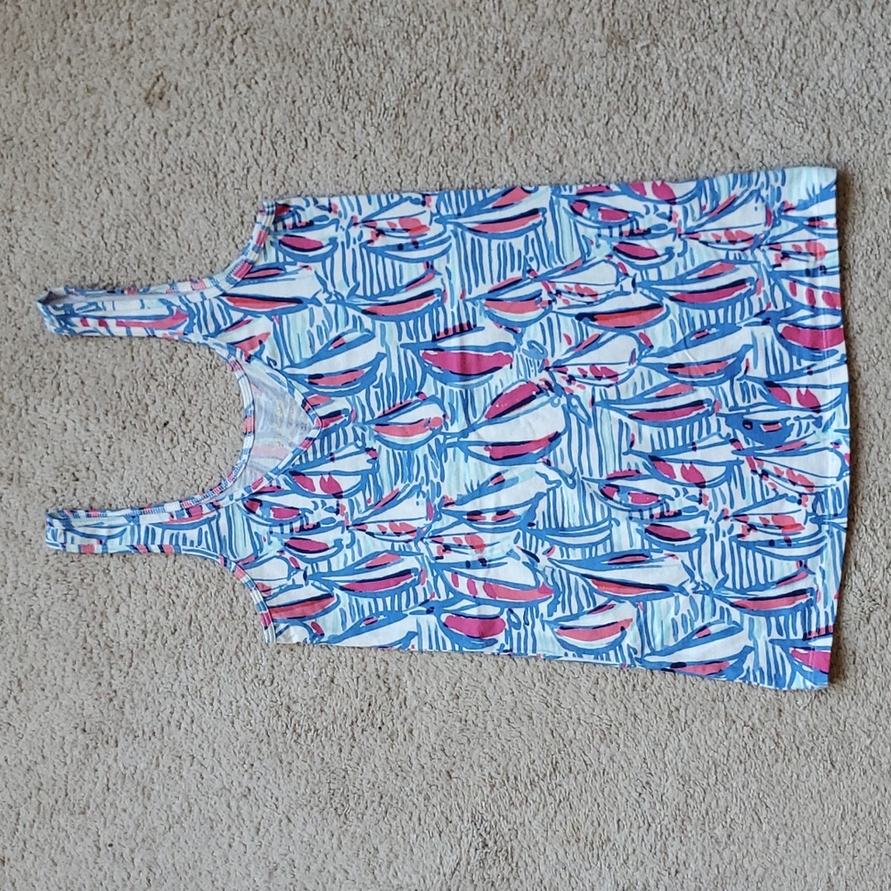 Lilly Pulitzer Tabbie Tank Size S. Red Right Return print